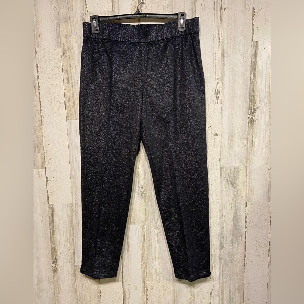 Soft Surroundings Blue Silver Glitter Elastic Bottoms XL